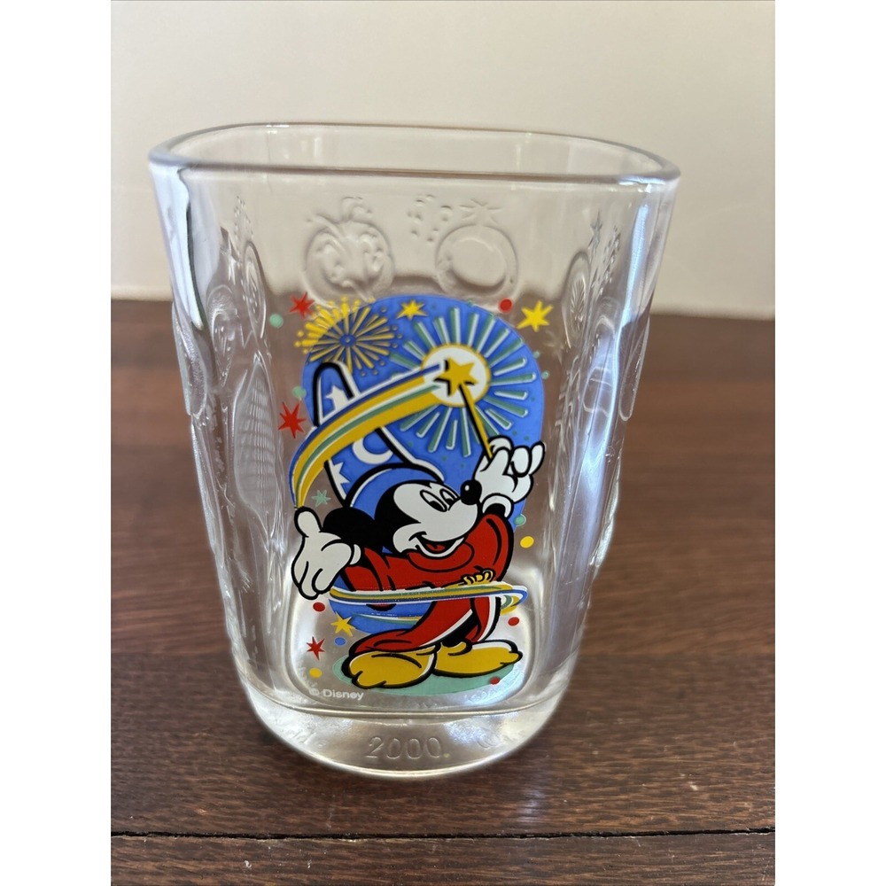 Vtg McDonalds Walt Disney World 2000 Celebration Glass Mickey Epcot Center